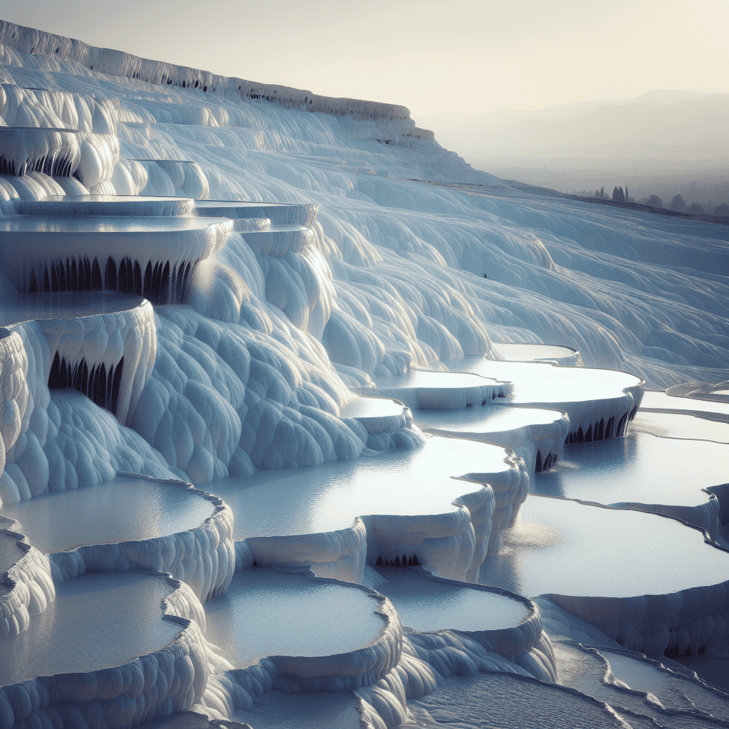 Natural thermal springs in Pamukkale, Denizli, Turkey